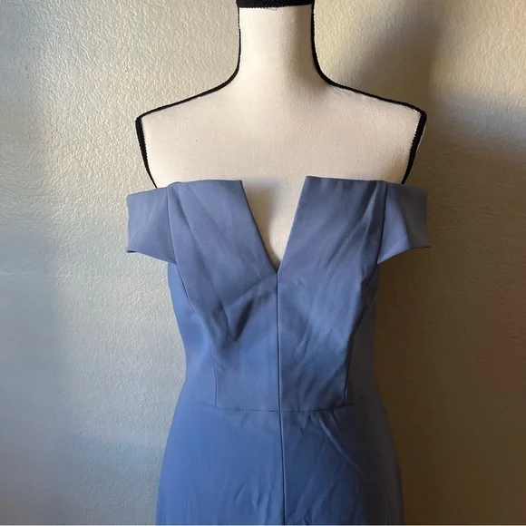 Dessy Collection Larkspur Blue Bridesmaid Dress 3038 - Picture 5 of 7